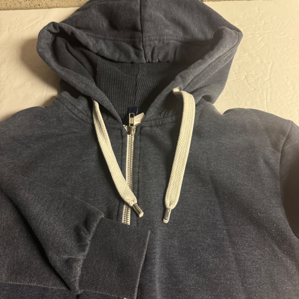 HM Divided Mens Small Navy Blue Heather Full Zip Hoodie Sweatshirt